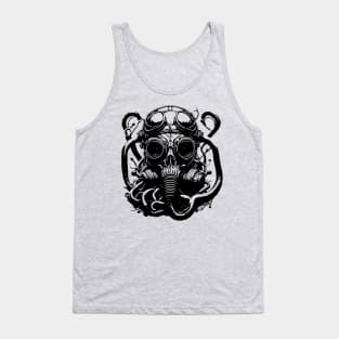 octopus skull with gasmask Tank Top